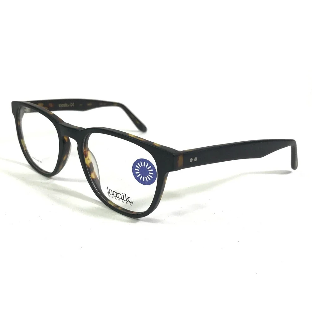 Iconik Eyeglasses Frames Kaylen C01 Brown Tortoise Square Horn Rim 49-19-145